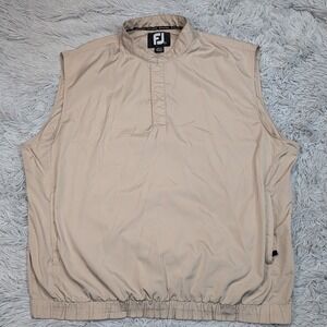 Footjoy Vest Mens L Biege Golf Outdoors‎ Zip Up Pockets Pullover Athletic